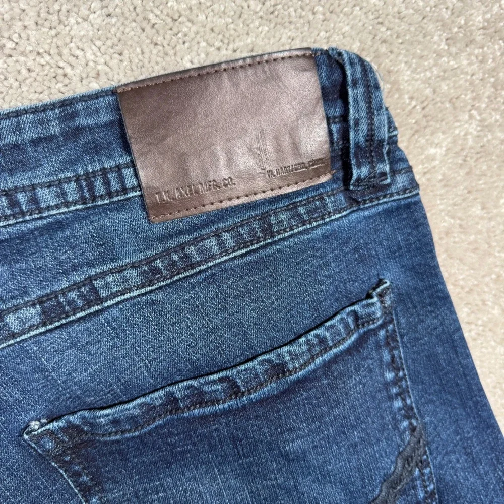 TK Axel Slim Boot Men's 38x30 Dark Wash Blue Denim Jeans Stretch Cotton Blend